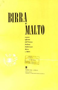 Copertina rivista Birra e Malto, organo ufficiale dell’Unione Italiana Fabbricanti Birra e Malto, 1963